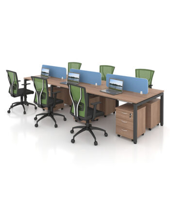 F1 Matrix Office Workstation16mm Matrix System Frameless Concept 6 Seater Cluster of Workstation